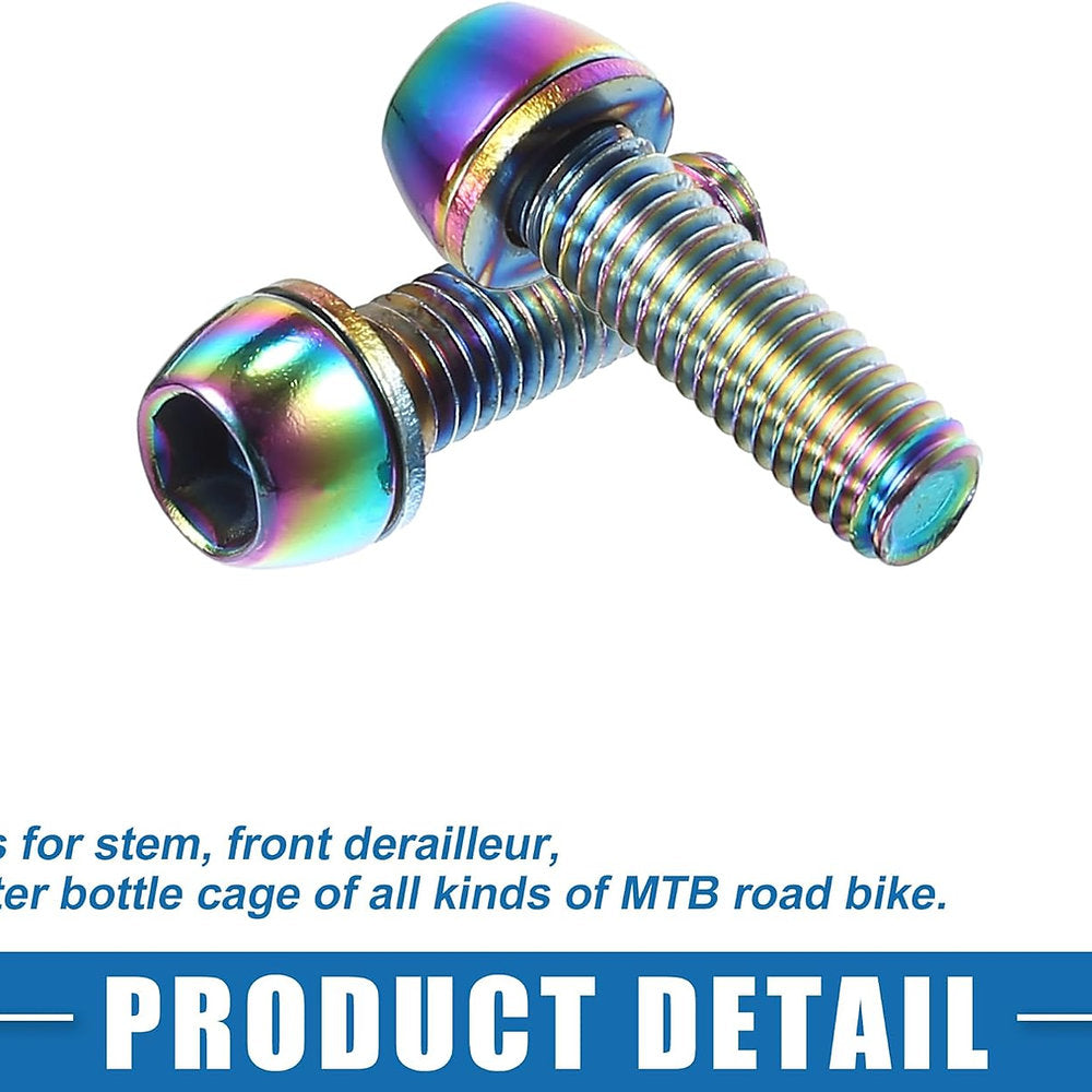 Set 10 Suruburi cu Saibe pentru Bicicleta, M6x20mm, Multicolor
