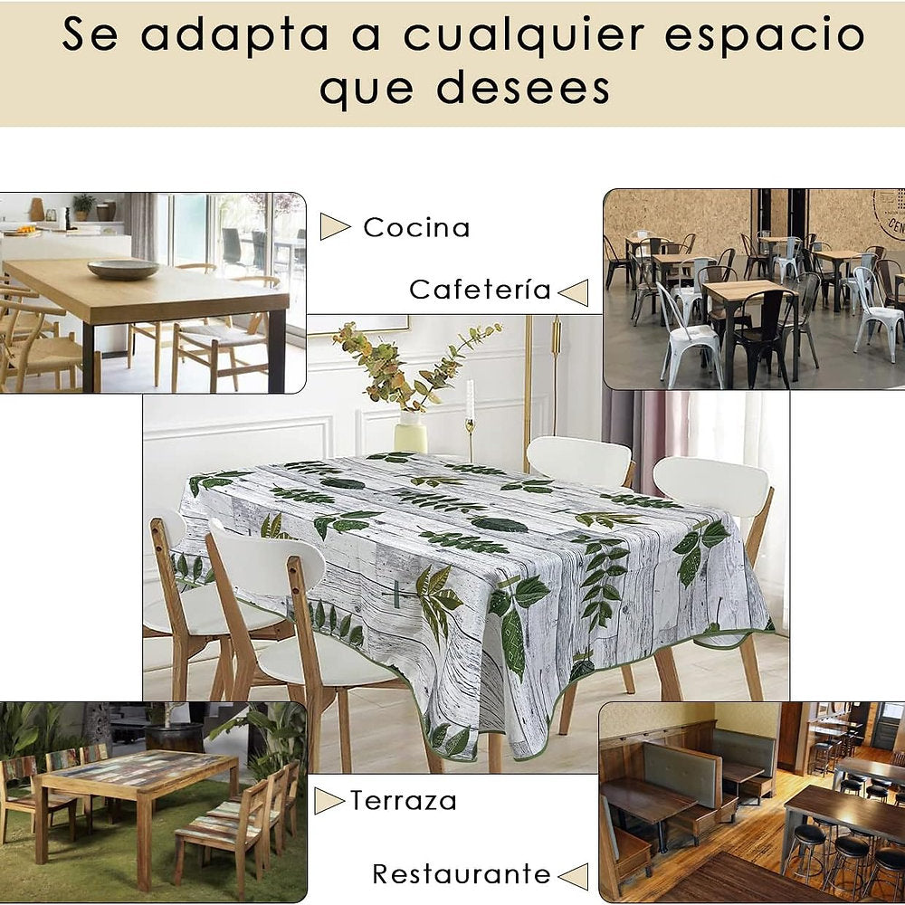 Fata de masa decorativa, Mercury Textil, impermeabila, frunze, 140x140cm