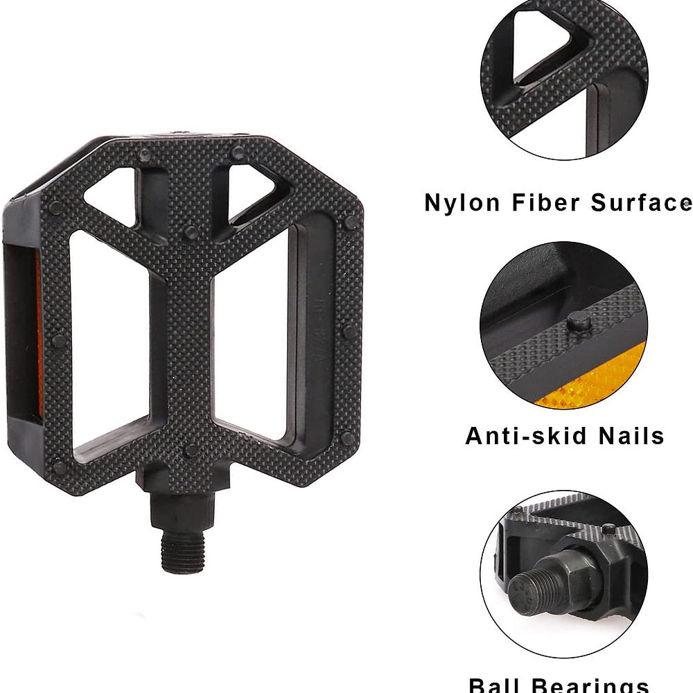 Pedale bicicletă AVASTA ax oțel cu reflector, anti-alunecare Set de 2 himb, an
