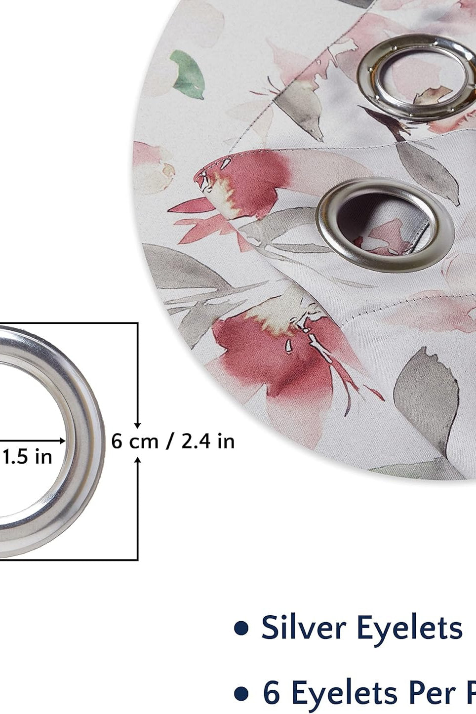 Draperii Encasa, blackout 85%, floral, 213 x 113cm