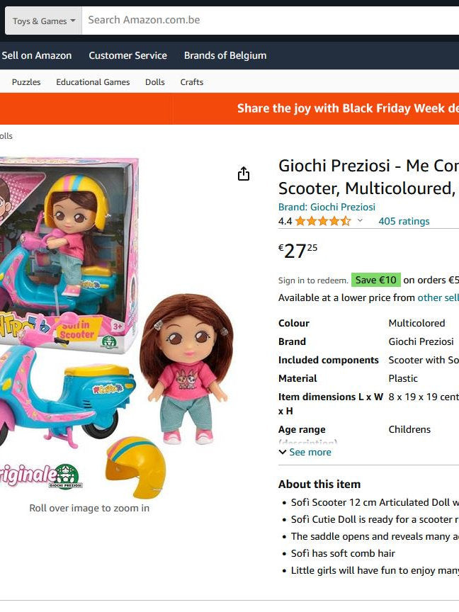 Jucarie Papusa pe scuter, Giochi Preziosi, 12cm, 3+