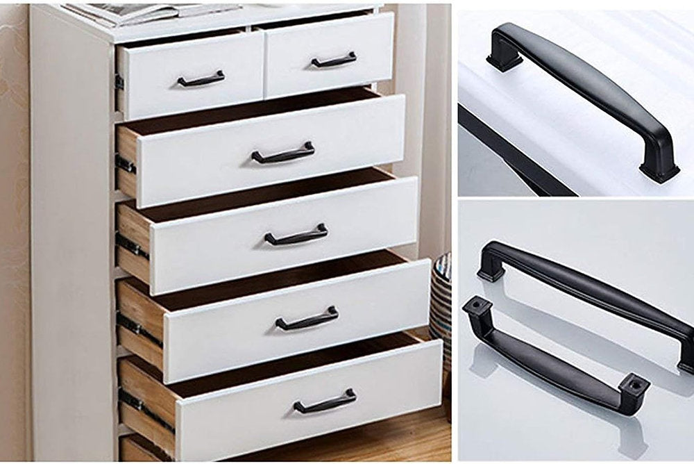 Maner mobila, Weidu, 160mm, inox, negru, pachet de 10