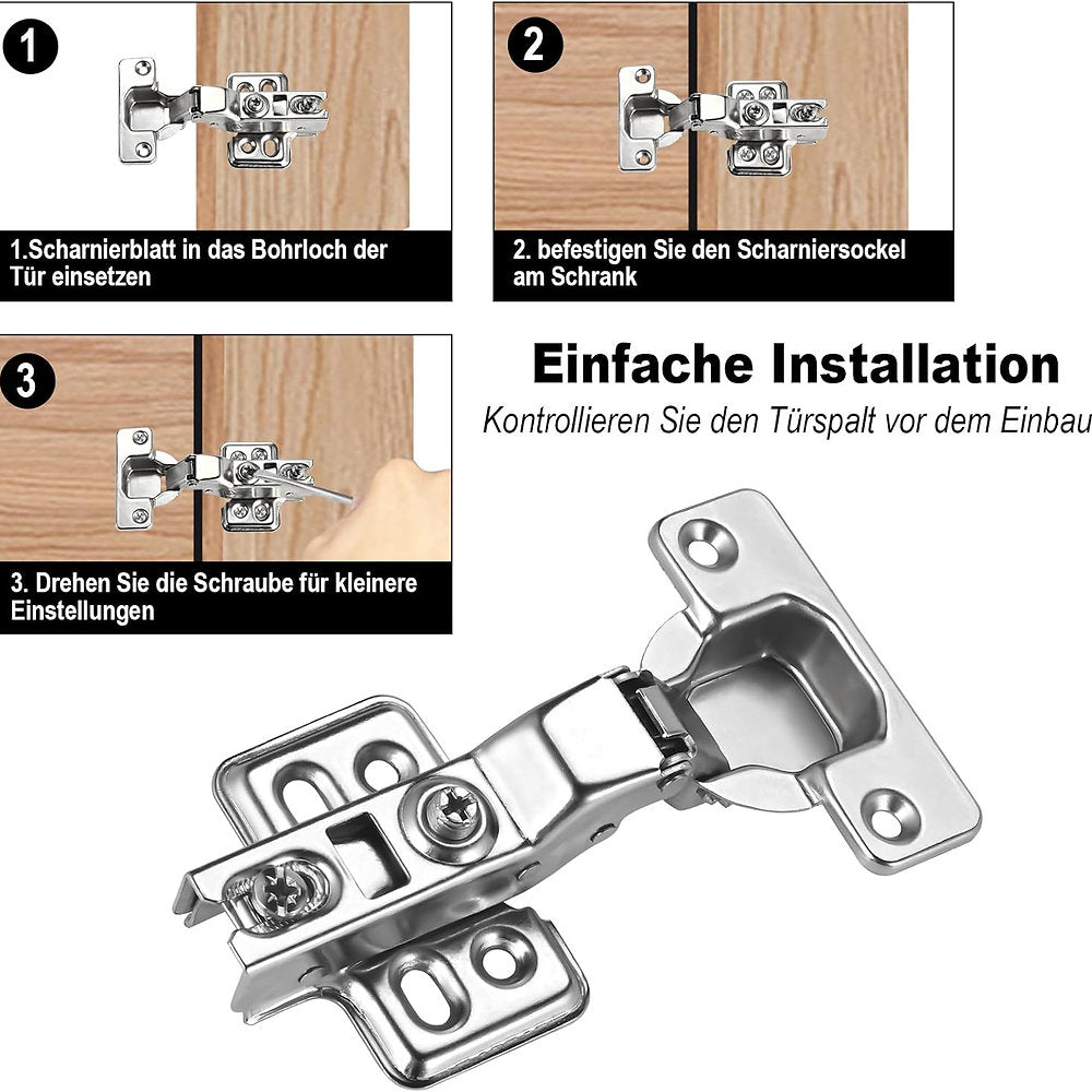 Balamale usa dulap masa cu amortizor si suruburi, 110°, 48x108mm, set de 6