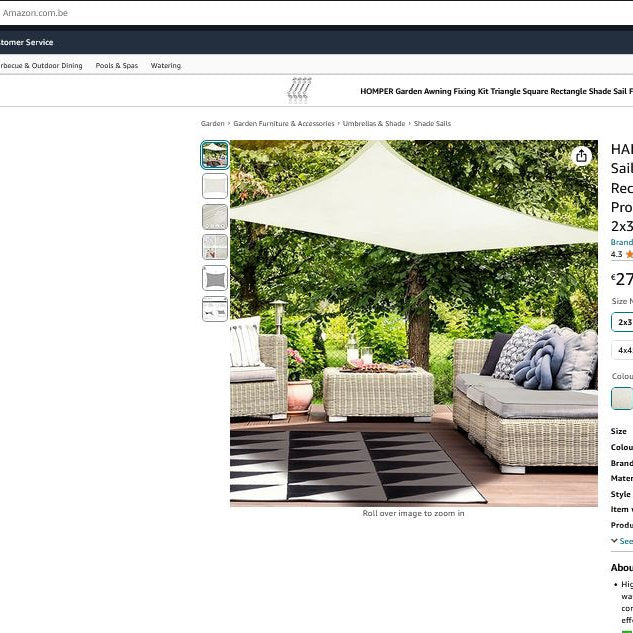 Copertina HAIKUS Premium 3x3 m, crem