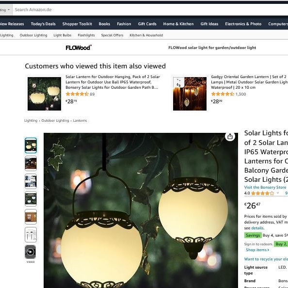 Lămpi solare IP65, Bonsery, decorative, set de 2