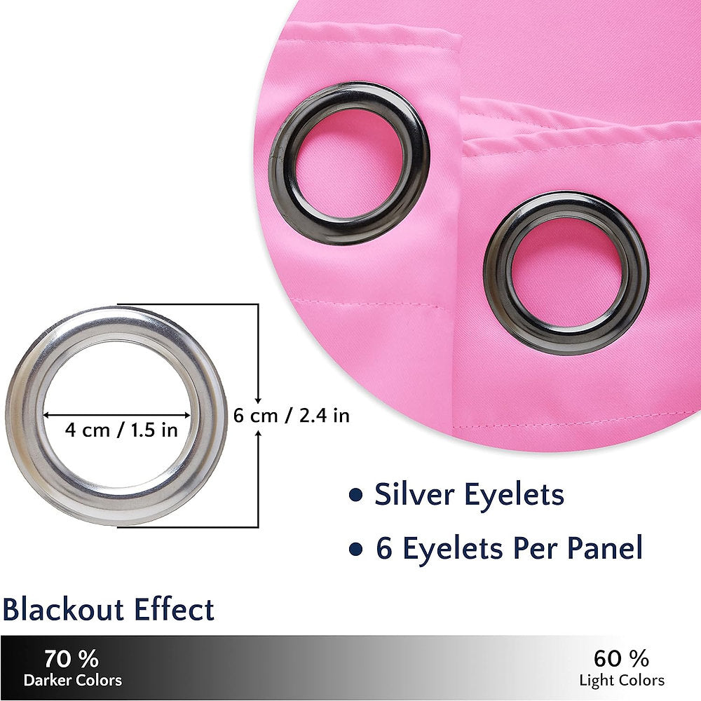 Set Draperii Encasa 111x182cm plus 2x fata perna, roz