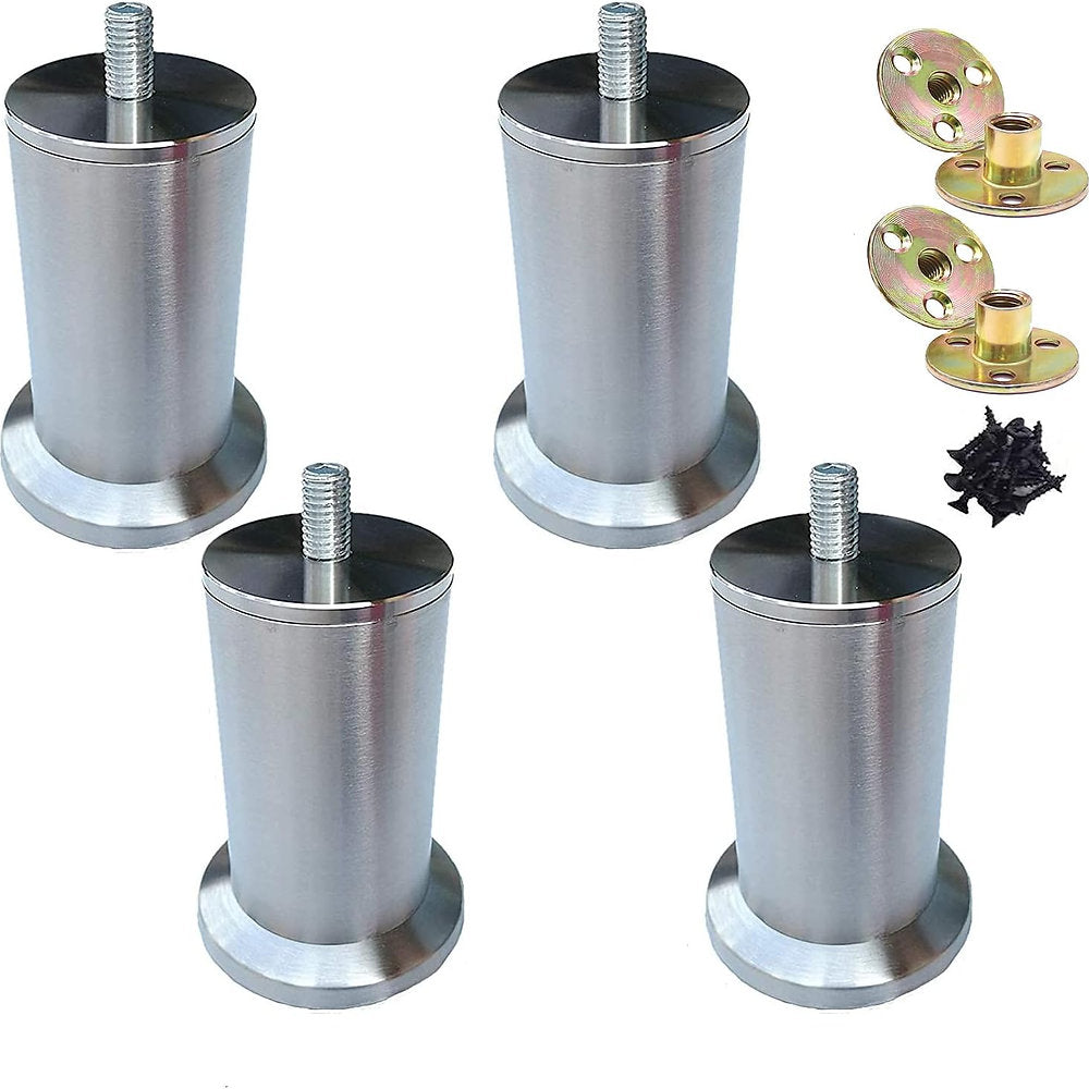 Pachet 4 picioare mobilier inox, dulap, canapea 12 cm