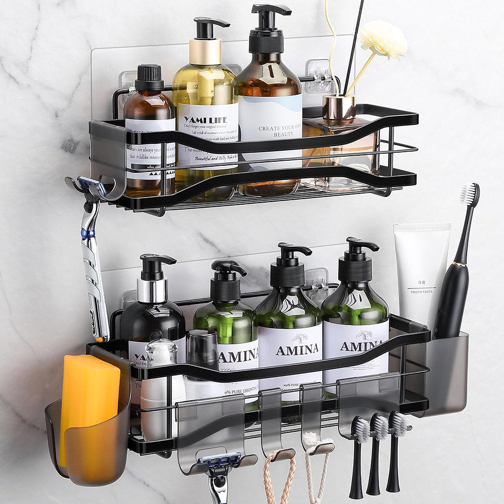 Set de 2 rafturi cu 6 accesorii, 29x9cm