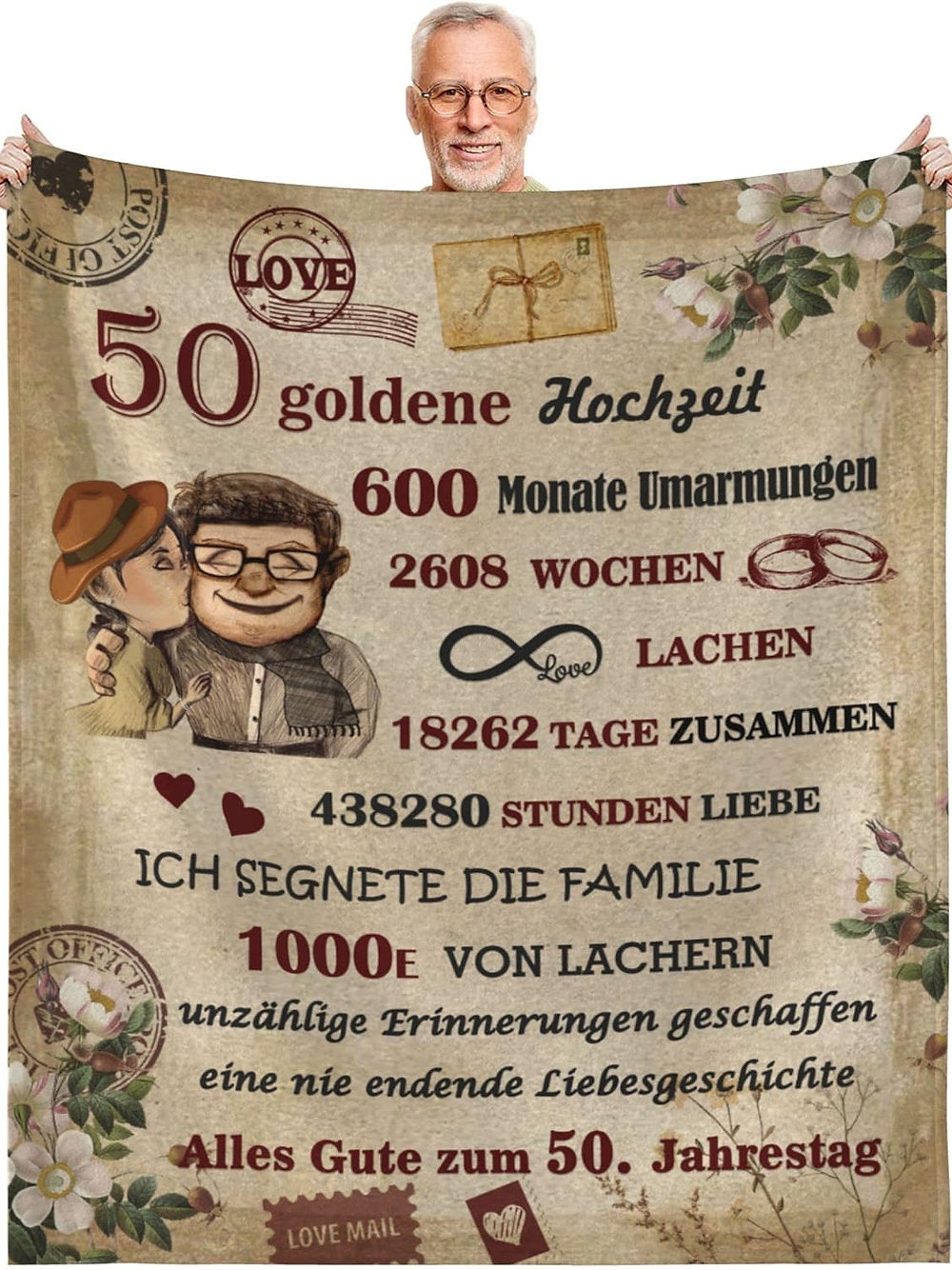 Patura pufoasa, cadou aniversare nunta de aur, 50 ani