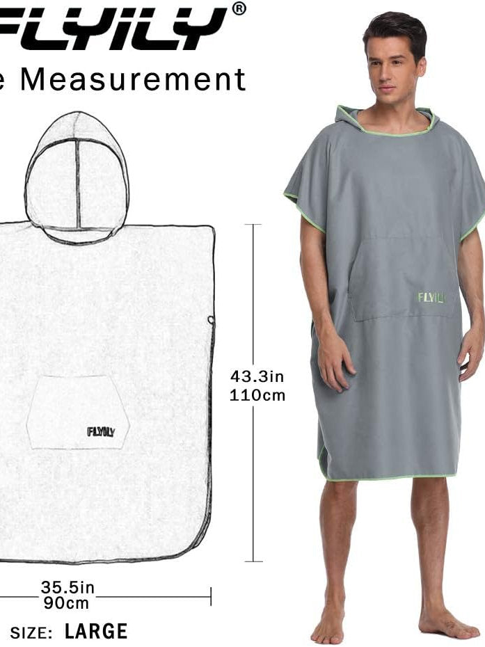 Prosop poncho, schimbare rapida, microfibra, FLYILY, unisex, L