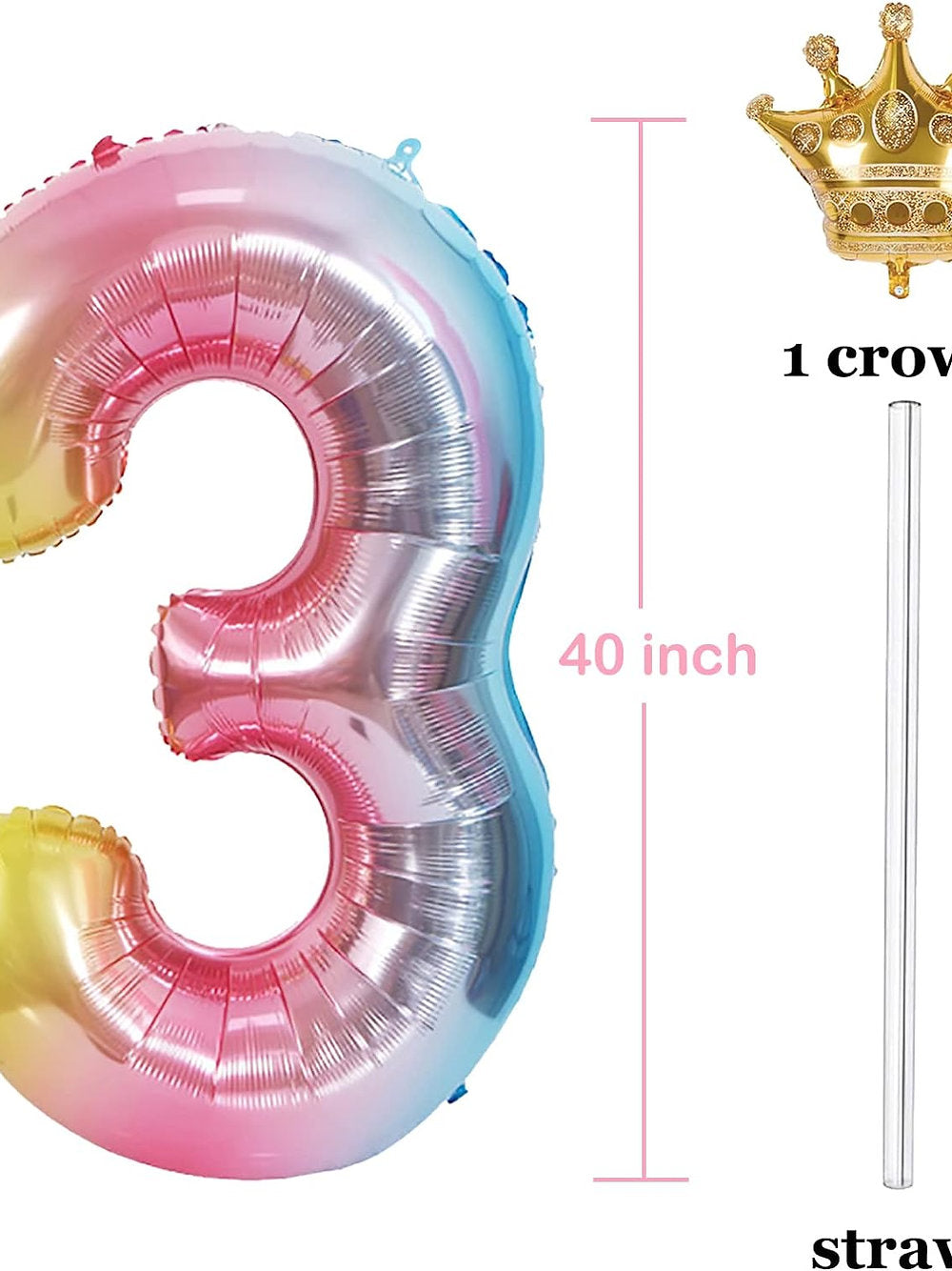 Baloane pentru diferite ocazii numere 0,3,4,5&7, 101cm