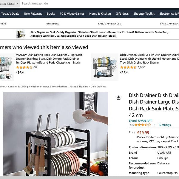 Suport, uscator vase pe doua nivele 43.5x26x42cm