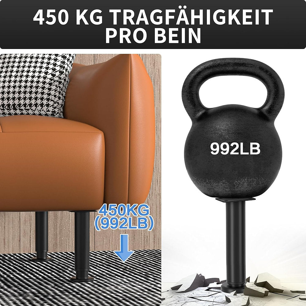 Set de 4 picioare mobila, Vetin, reglabile 18-30cm, otel carbon
