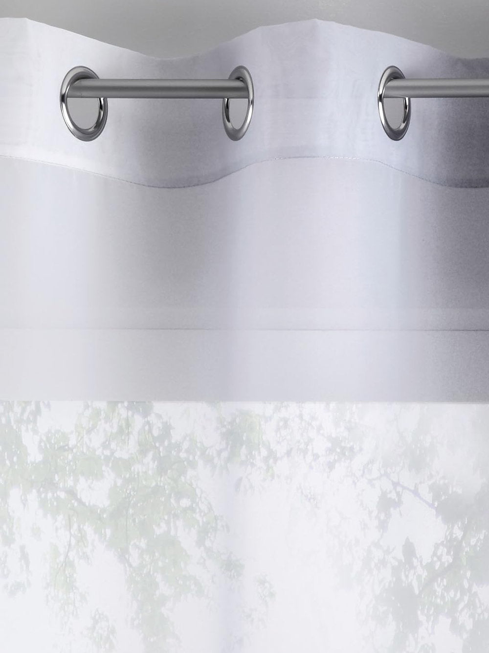 Perdele cu patern gradual, alb-gri, 140x145cm, set de 2