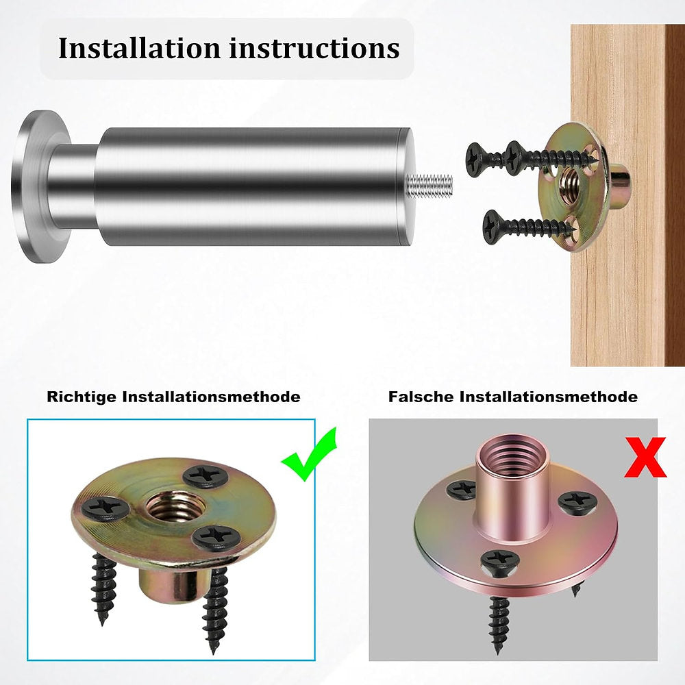 Pachet 4 picioare mobilier, Shuiog, inox, dulap, canapea 10cm (± 15mm)