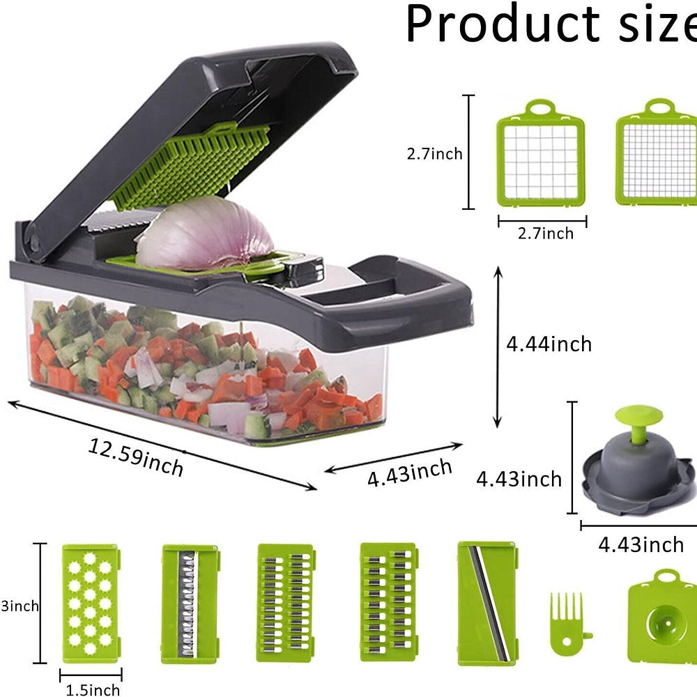 Feliator, taietor fructe, vegetale, OLIYA, 12in1, multifunctional