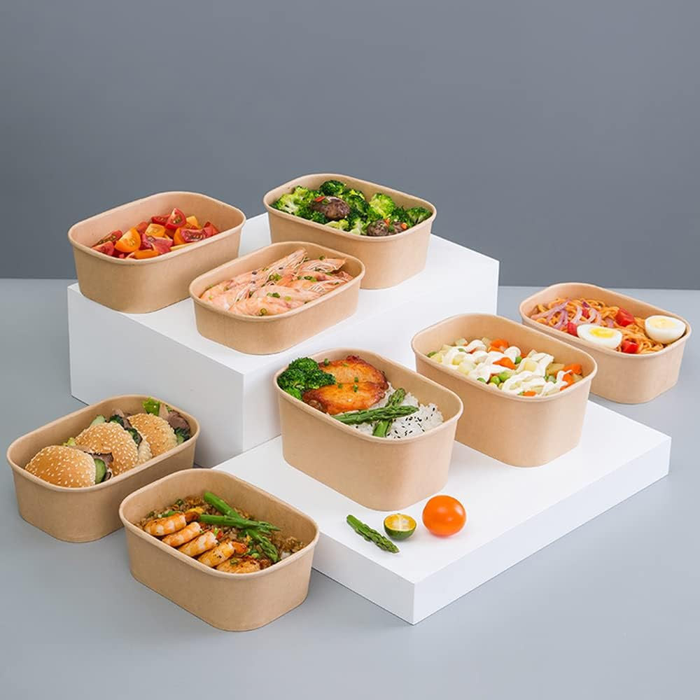 Cutii de carton, rezistente la apa, recipient takeaway 12x17x7.5cm