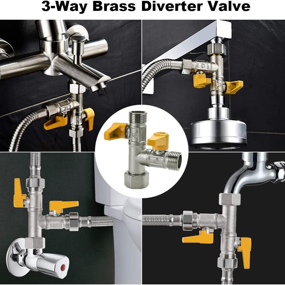 Adaptor, divertor 3cai, doi robineti, 1/2