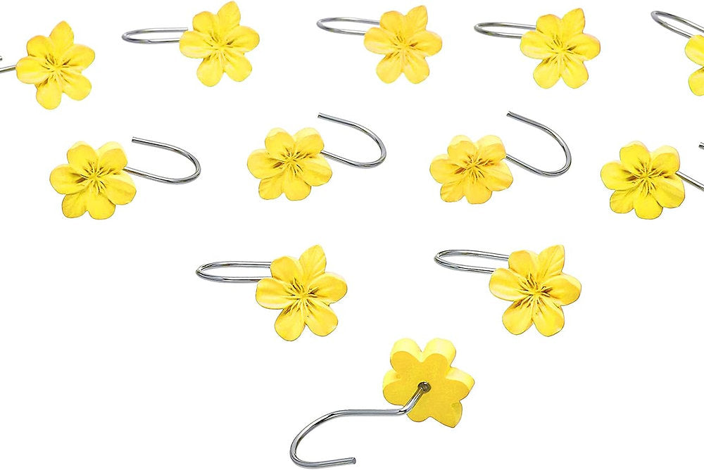 Carlige pentru perdele de duș, Amazon basics, motiv floral, set de 12