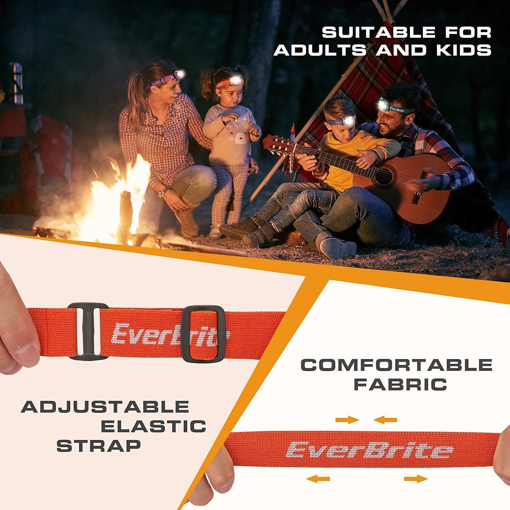 Lanterna frontala de cap EverBrite, 5 moduri, 3 culori de lumina, 300lm