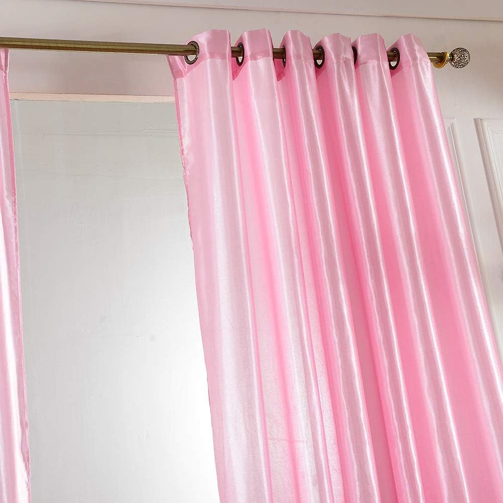 Perdea decorativa, Roz, 2.5 x 1M, set de 2 buc