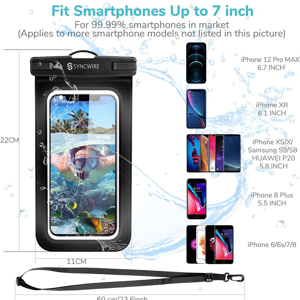 Set de 2 Husa subacvatica, Syncwire, rezistenta la apa, zapada, telefon