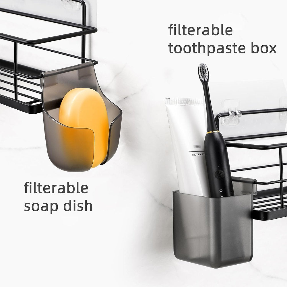 Set de 2 rafturi cu 6 accesorii, 29x9cm