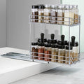 Raft, organizator condimente universal pe sine cu fixare dulap 28x13x26cm