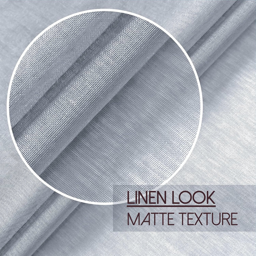 Perdele Mrtrees cu ochiuri semitransparentă, 140 x 225cm, set de 2, Gri