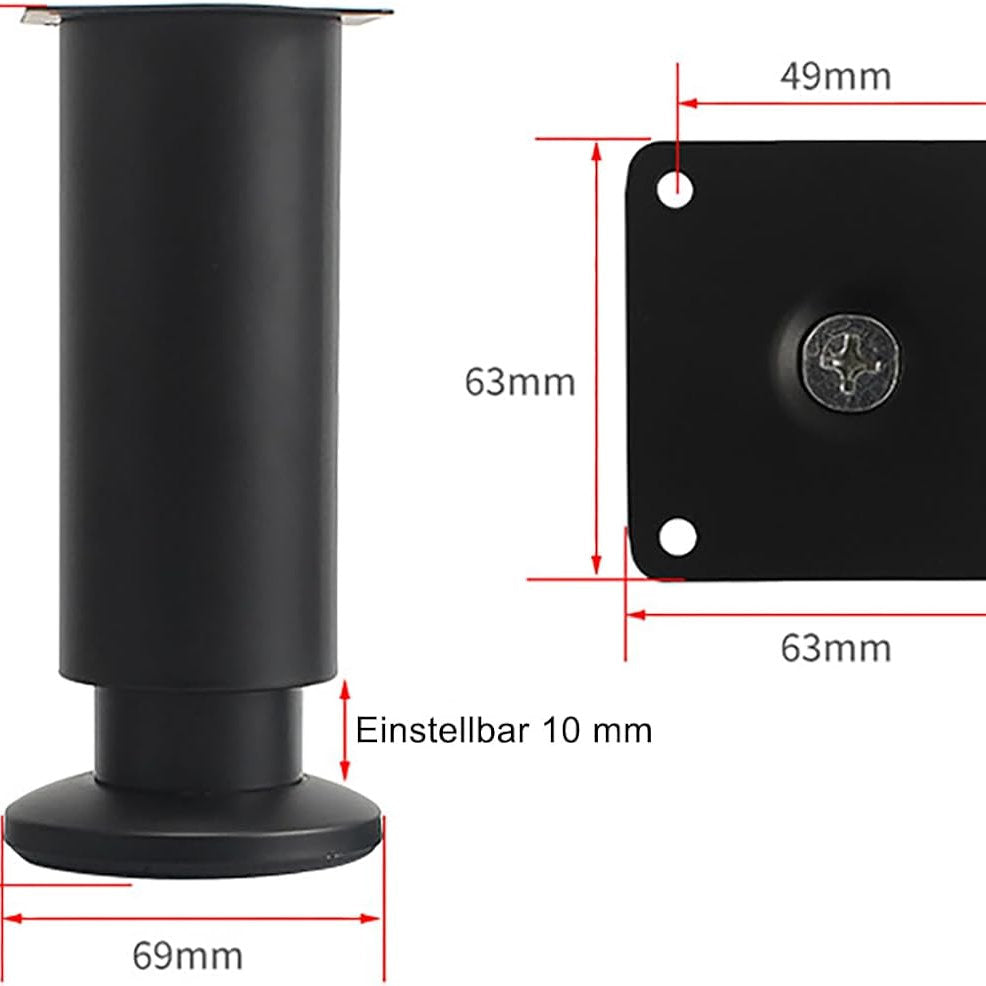 Pachet 4 picioare mobilier inox, dulap, canapea 20-21cm, Alb