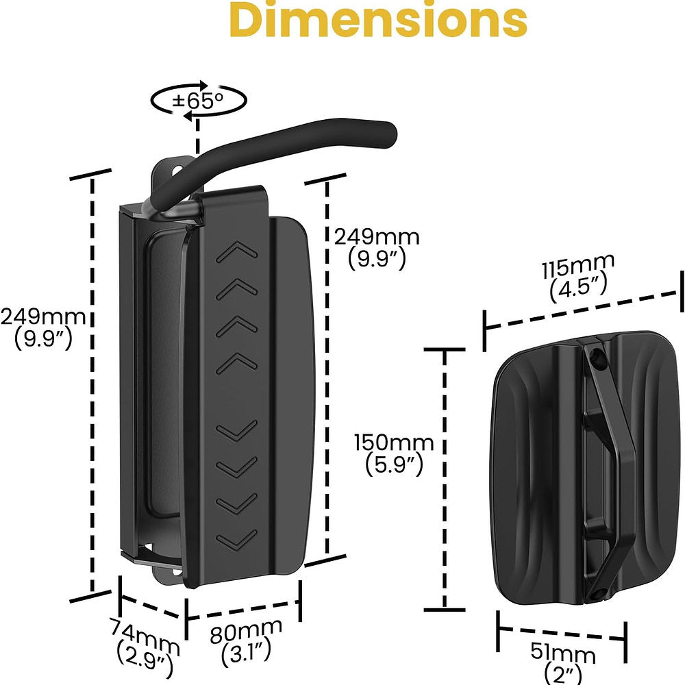 Carlig suport bicicleta, Putorsen, pe perete, reglabil, max 35kg, set de 2