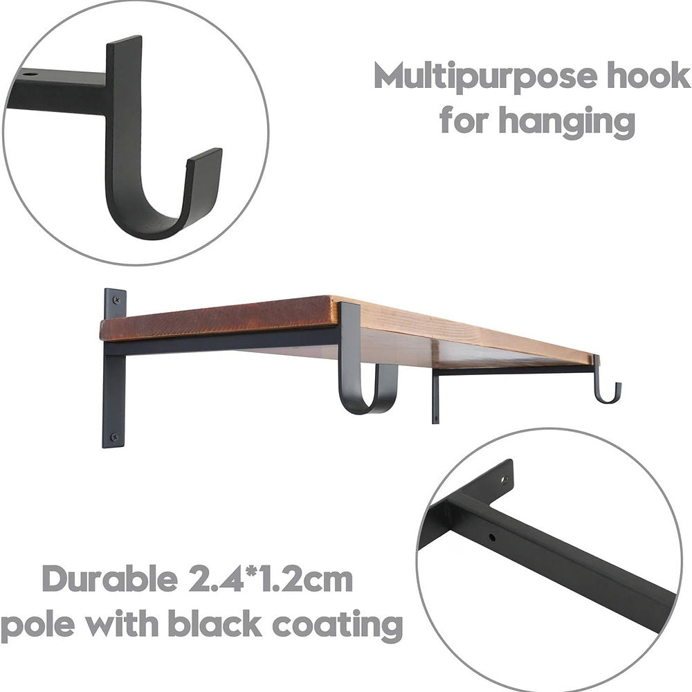 Suport polite, metalice pentru rafturi 20x15cm, set de2