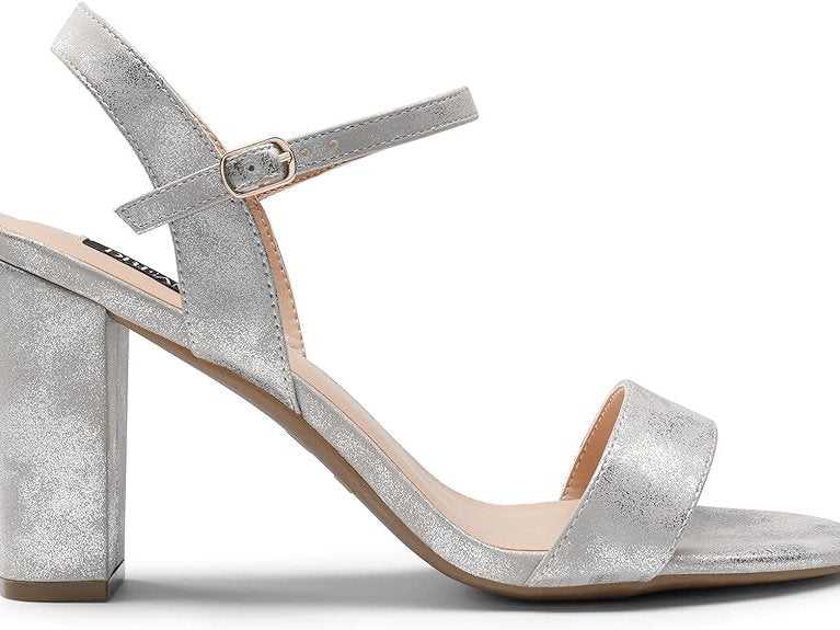 Sandale de damă cu toc, Dream Pairs, Argintiu, 38