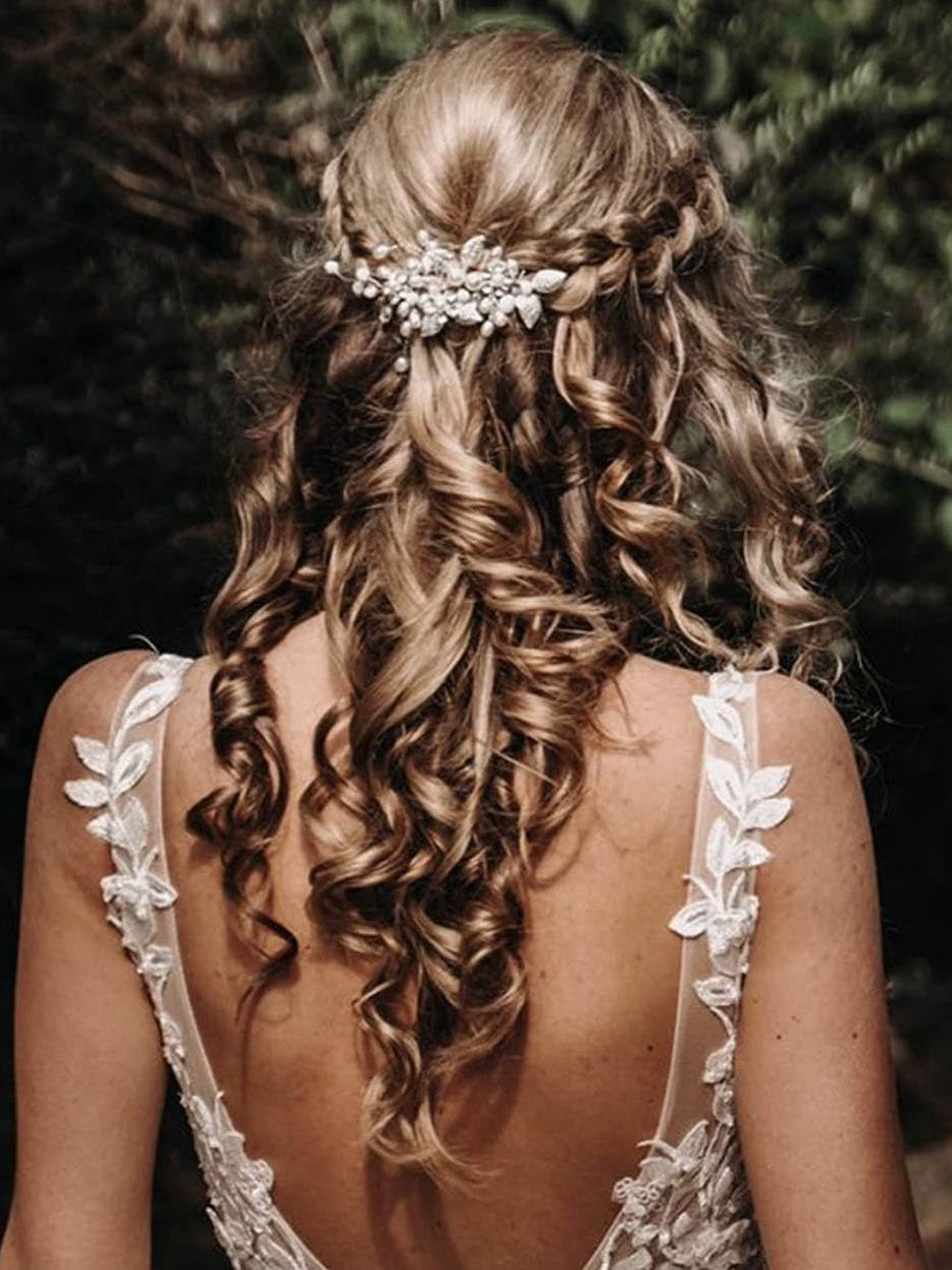 Accesoriu par mirese, Unicra, cu perle si cristale nunta si alte ocazii, 10cm