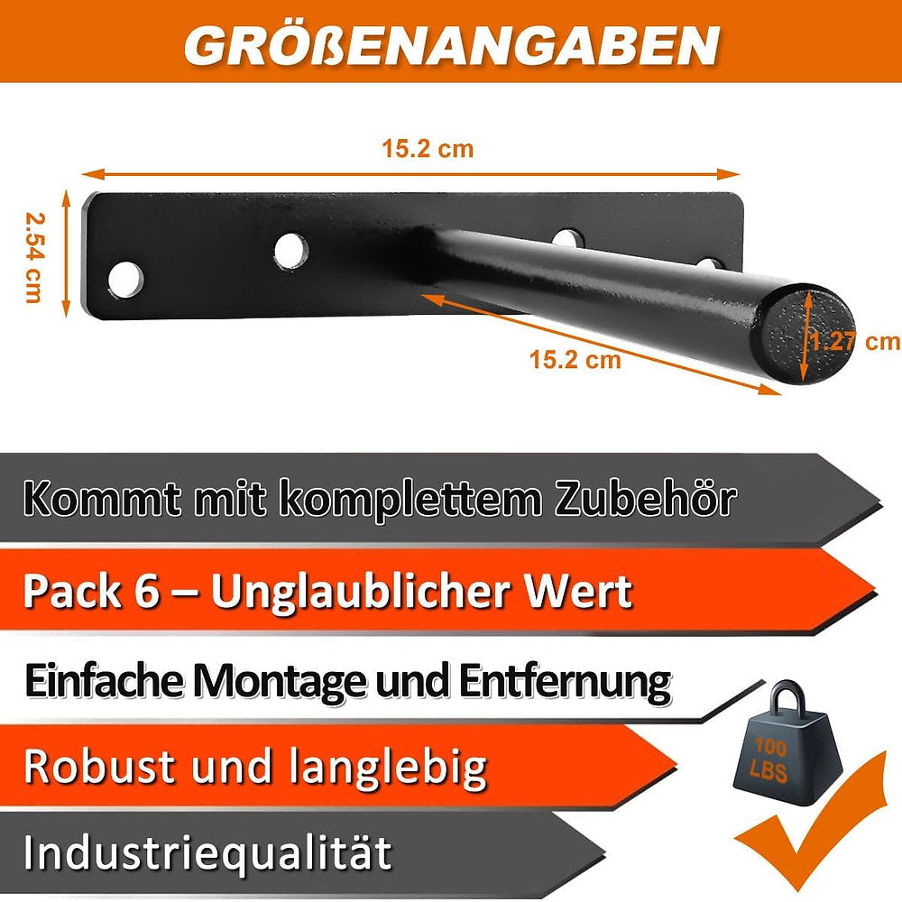 Suport raft, MLOQI invizibil 15,2 cm, set de 2