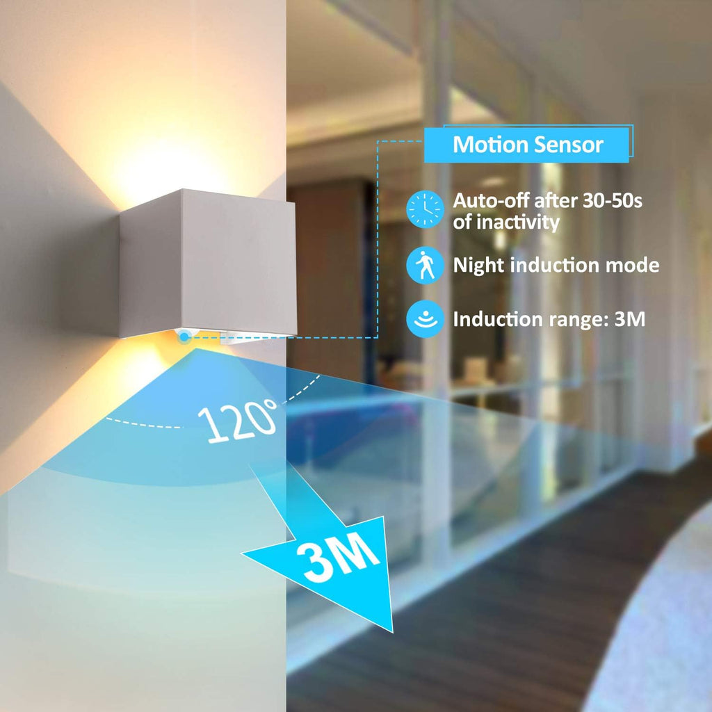 Aplica led interior exterior cu senzor, reglabil, 12W, IP67