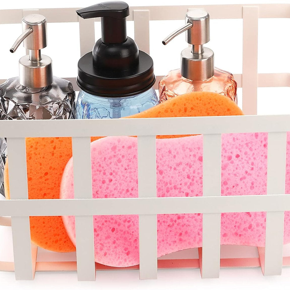 Cos organizator universal metalic cu manere de lemn