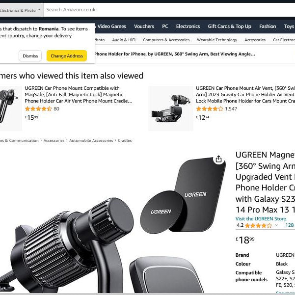 Suport magnetic pentru telefon, ventilatie auto