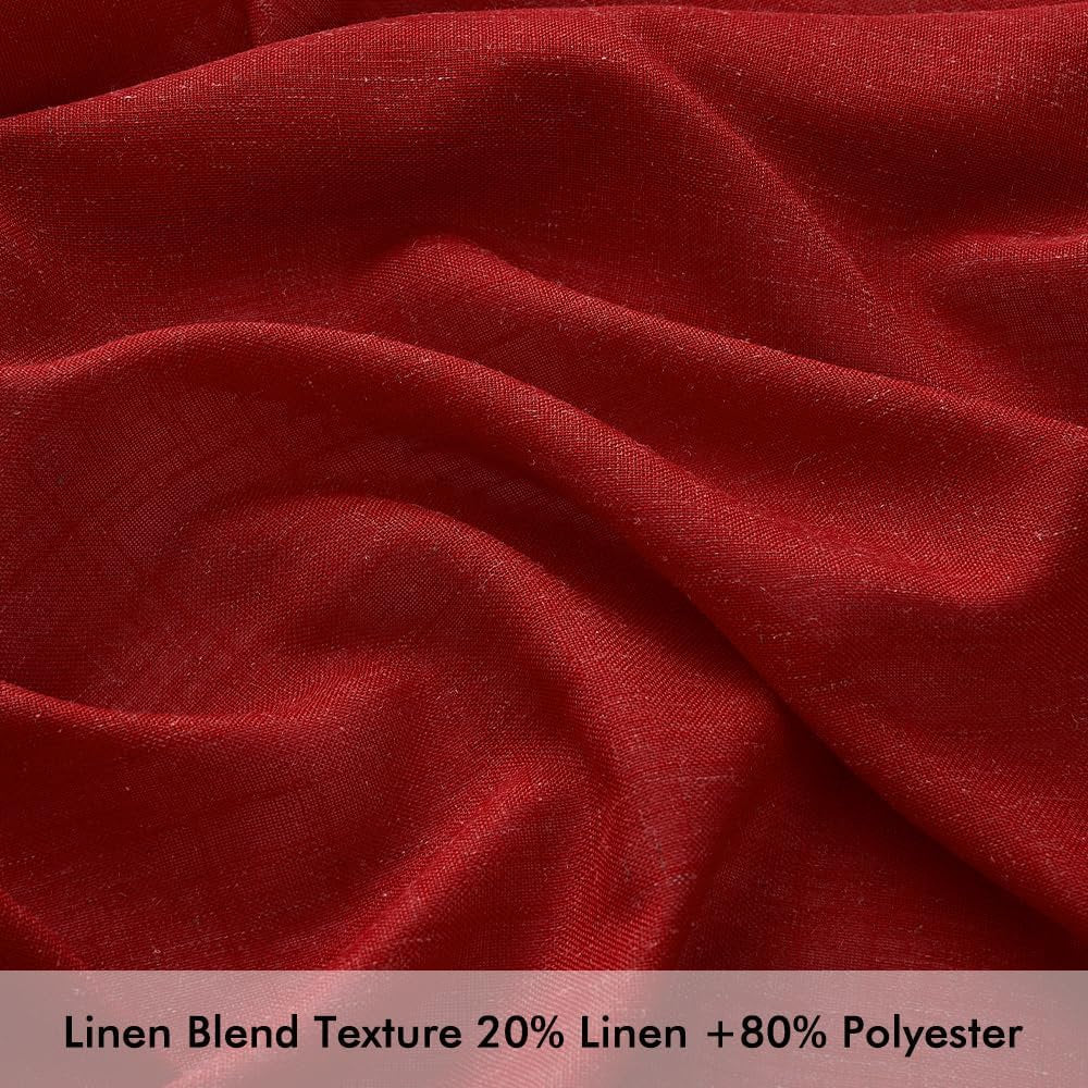 MIULEE Set de 2 perdele voal. in pur Translucide 140 x 215, 225 sau 260 cm, rosu