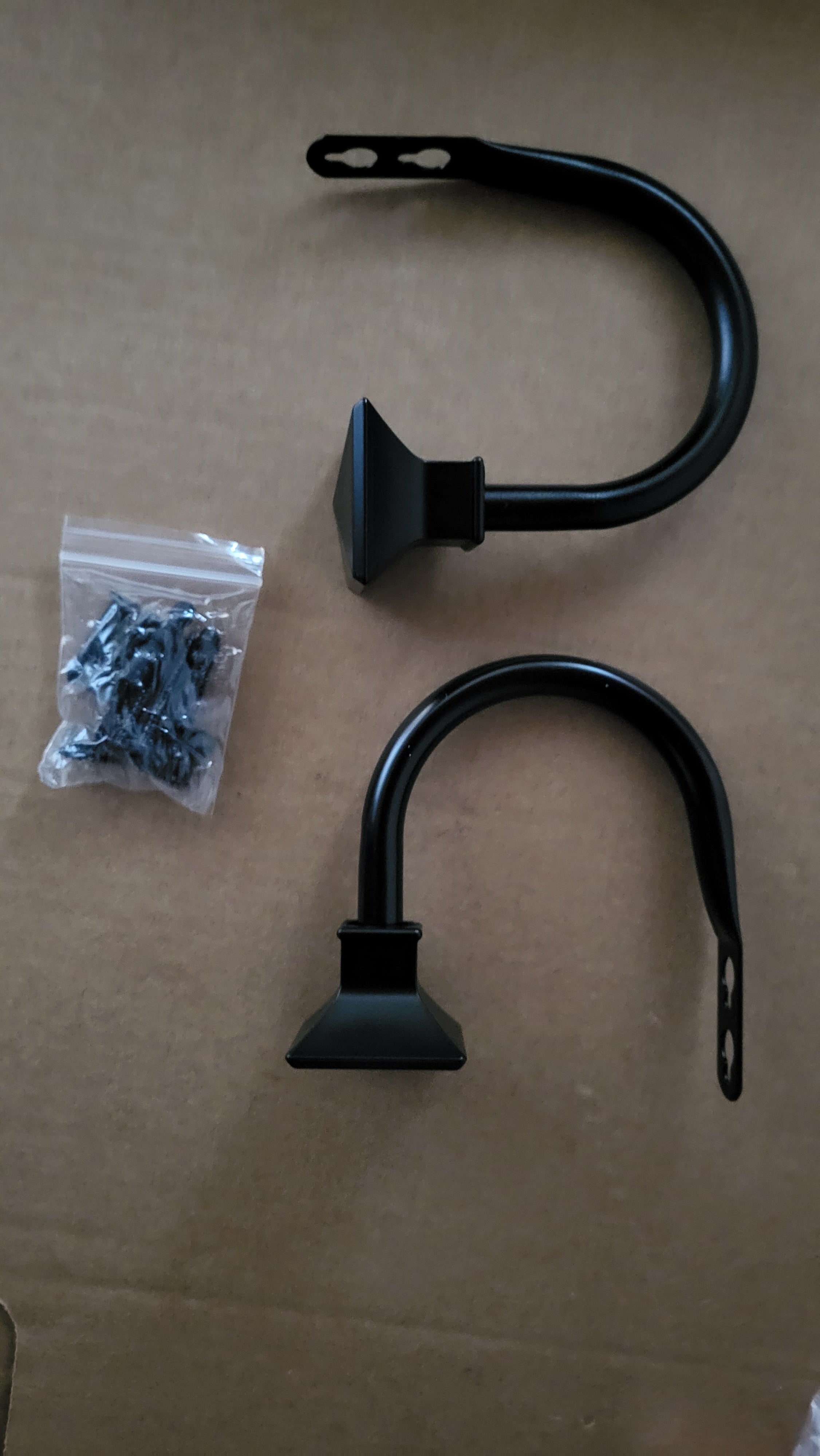 Accesoriu fixare draperie, perdea, metalic, negru, set de 2