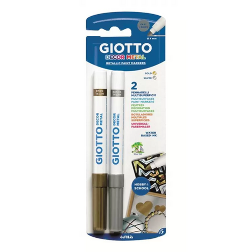 4 x Set 2 markere metalice, auriu si argintiu, Decor Giotto