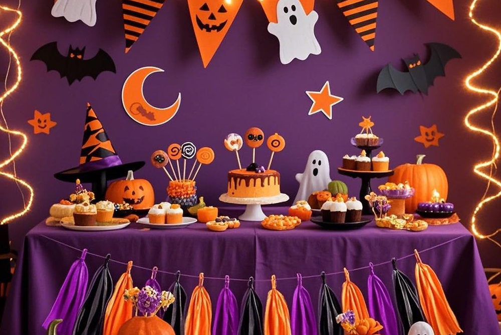 Set de 30 ciucuri de hartie, girlanda, decoratie Halloween, petrecere