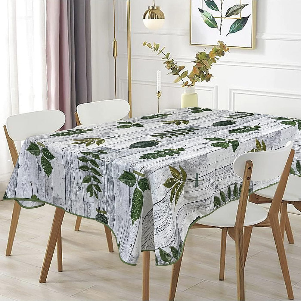 Fata de masa decorativa, Mercury Textil, impermeabila, frunze, 140x140cm