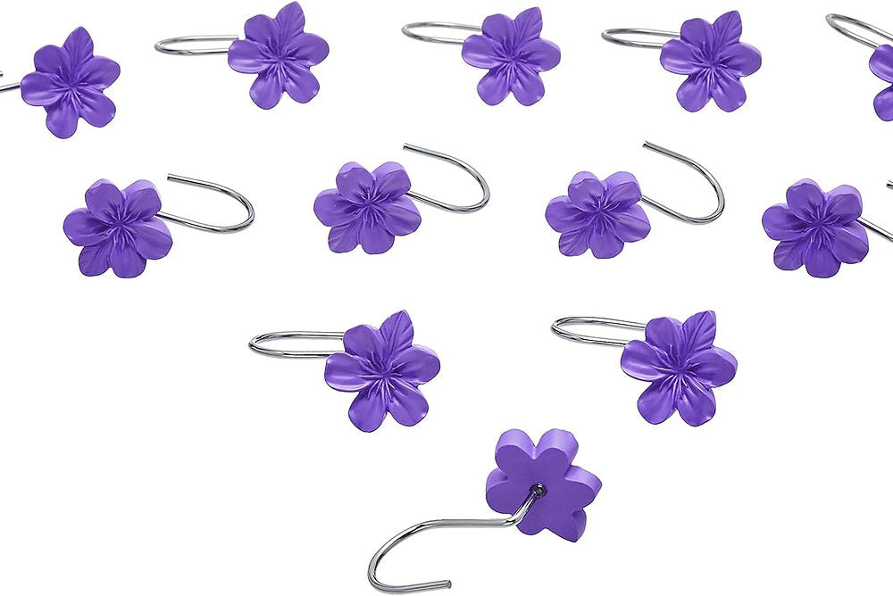 Carlige pentru perdele de duș, Amazon basics, motiv floral, set de 12