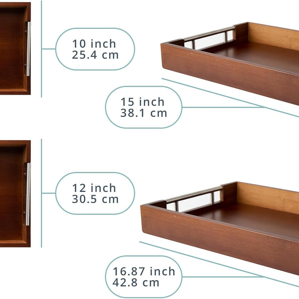 Set de 2 tavi servire decorative lemn bambus