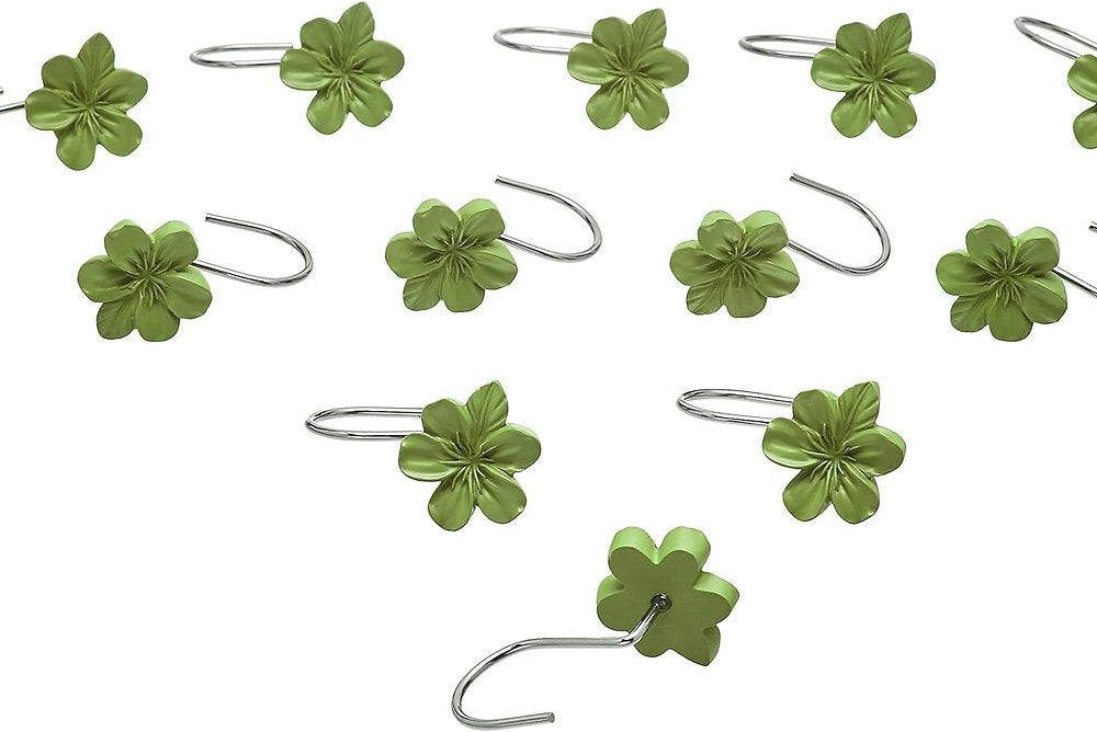 Carlige pentru perdele de duș, Amazon basics, motiv floral, set de 12