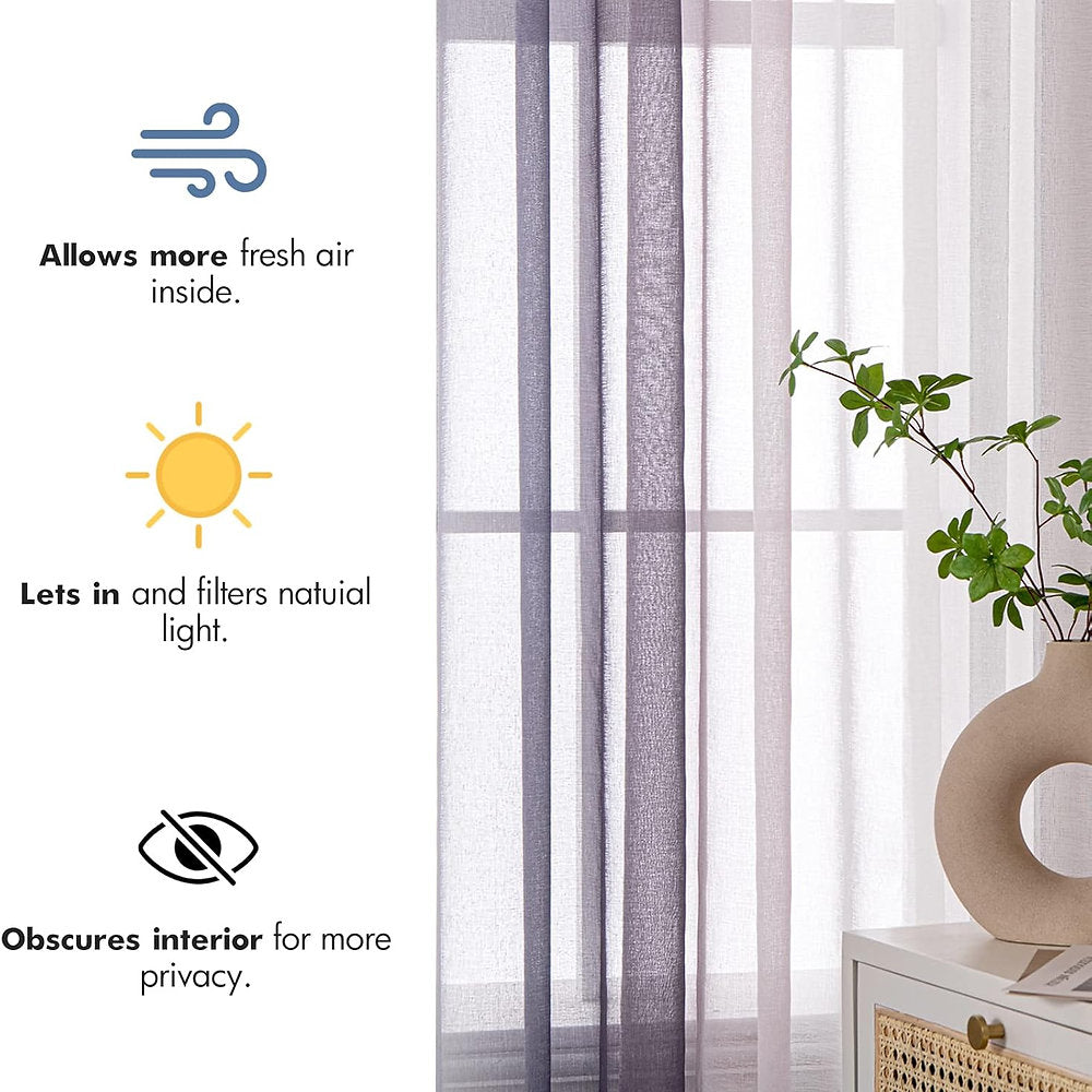 Perdele EMEMA, cu ochiuri semitransparentă, 140 x 245cm, mov