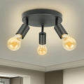 Plafoniera 3 cai, E27, reglabila 360 de grade, negru retro