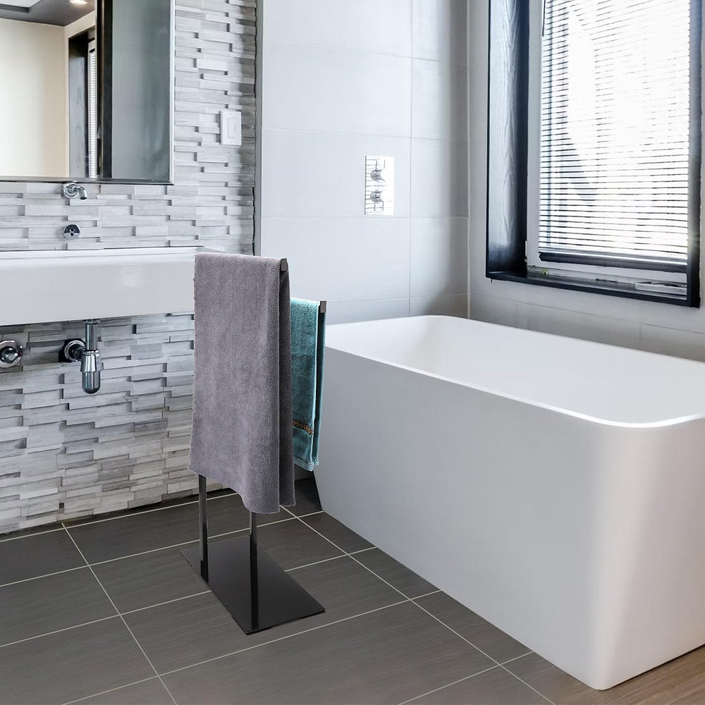 Suport prosoape pe stand, 81cm, negru