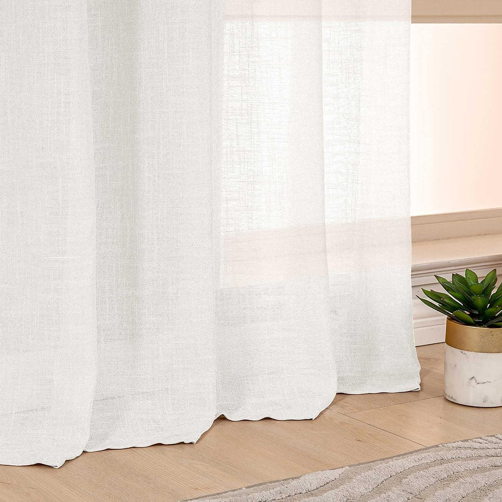 Perdele LZE Home decorative cu ochiuri semitransparentă, 175 x 140cm, alb